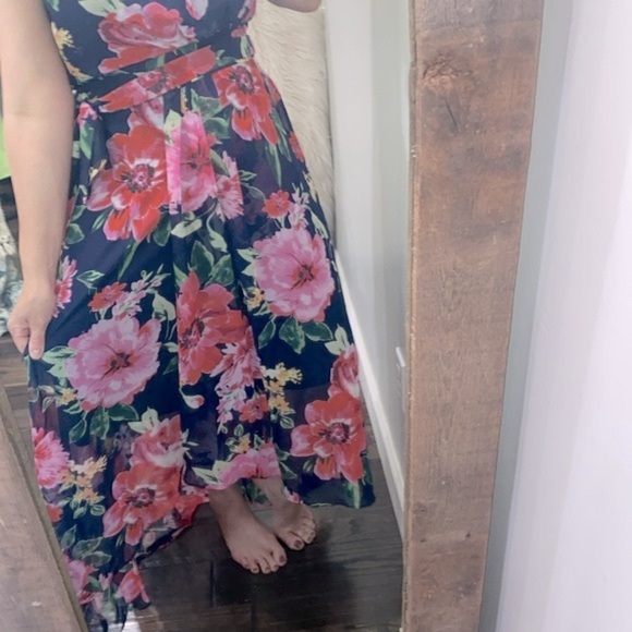 Shelby & Palmer navy floral maxi dress size 10 - Picture 5 of 11